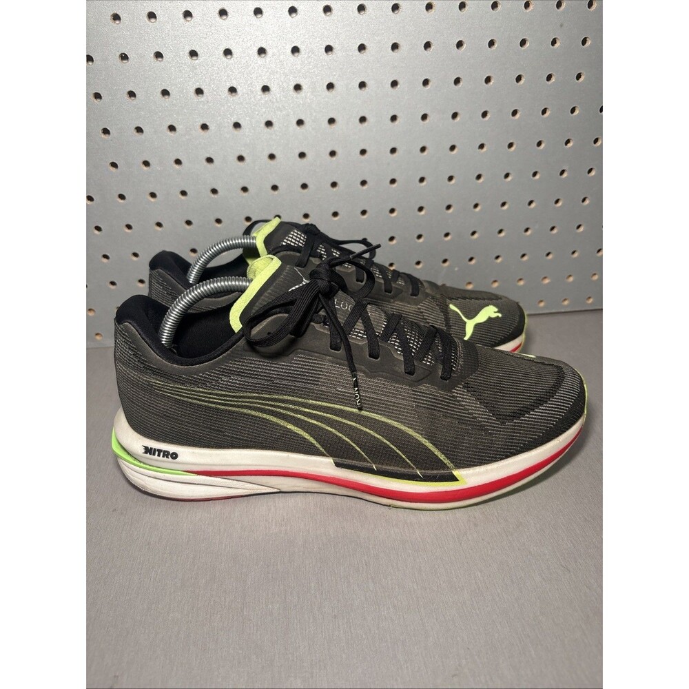 Puma Velocity Nitro Running Trainers Shoes Mens US 10.5 UK 9.5 Black Green Red